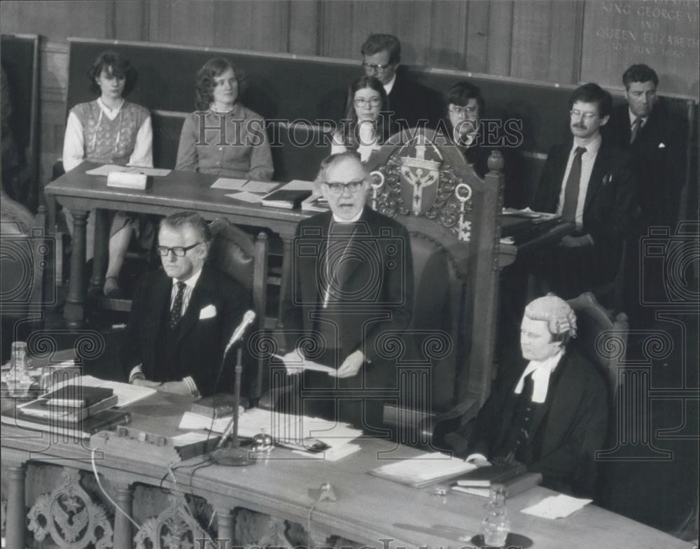 1981 Press Photo Archbishop of Canterbury Robert Runcie, Church House - Historic Images