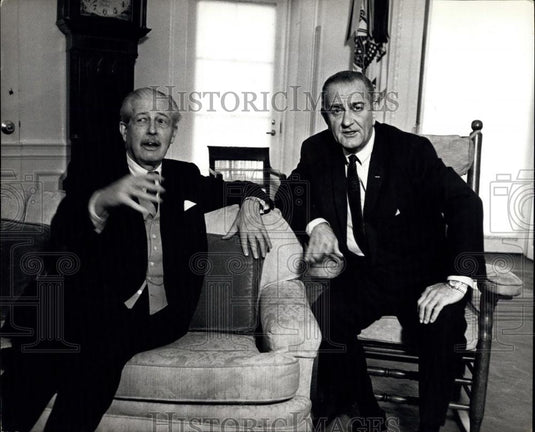 1968 Press Photo President Johnson & Mr. Harold Macmillan, of Britain - Historic Images