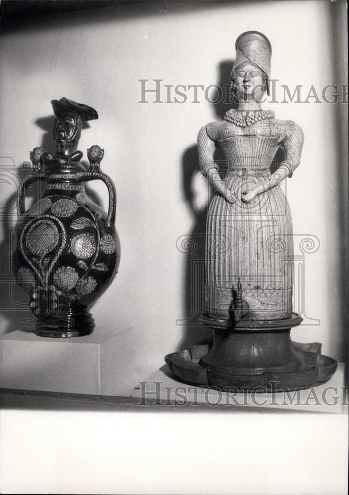 1953 Press Photo Pottery Made In Calvados District During 18th Century - Historic Images