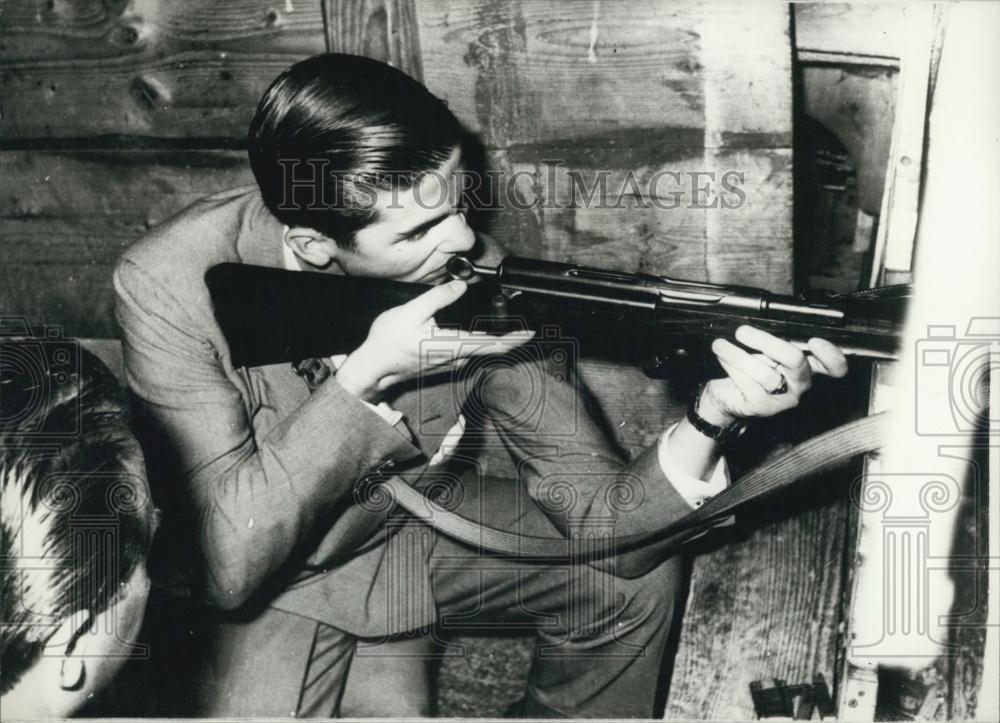 1958 Press Photo Prince Constantin of Greece Compete in Rifle Shooting Contest - Historic Images