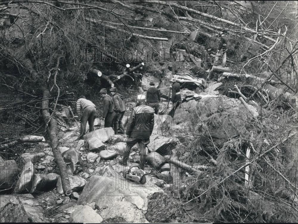 1969 Press Photo Huge landslip between Siebnen and Rempen in the Wagi Valley - Historic Images