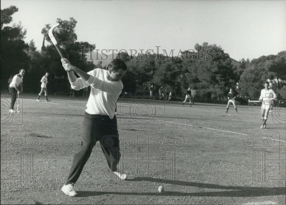 Press Photo King Constantine Greece Sporting Event - Historic Images