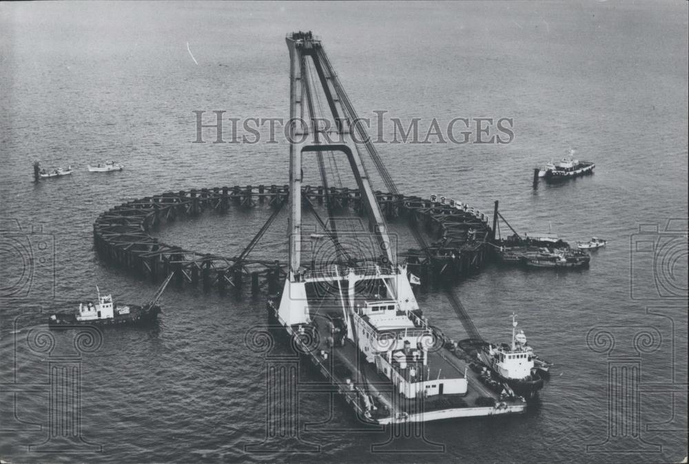 1971 Press Photo Japan Man-made Island being constructed - Historic Images