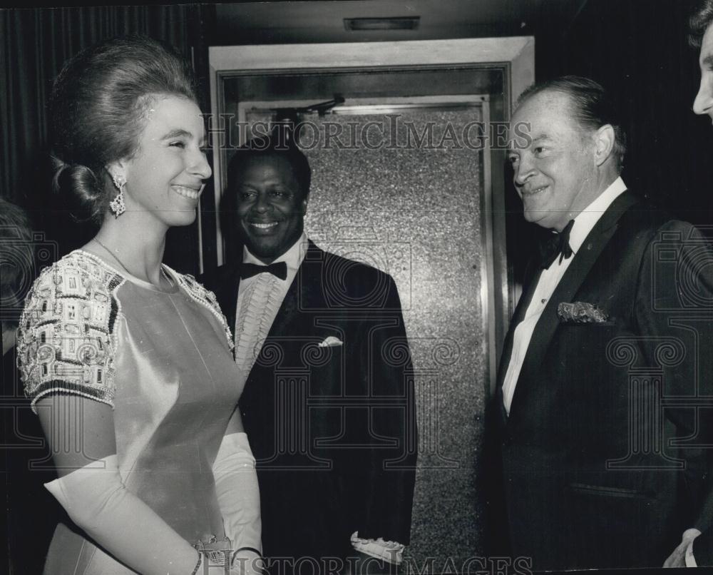 1970 Press Photo British Princess Anne, Comedian Bob Hope, Royal Gala - Historic Images