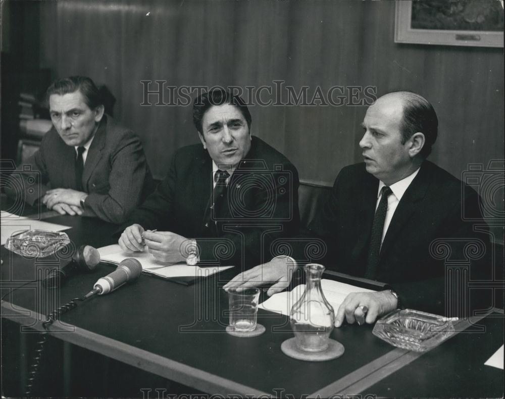 1970 Press Photo Union Leaders T. Crispin Transport F. Chapple Jack Biggin - Historic Images