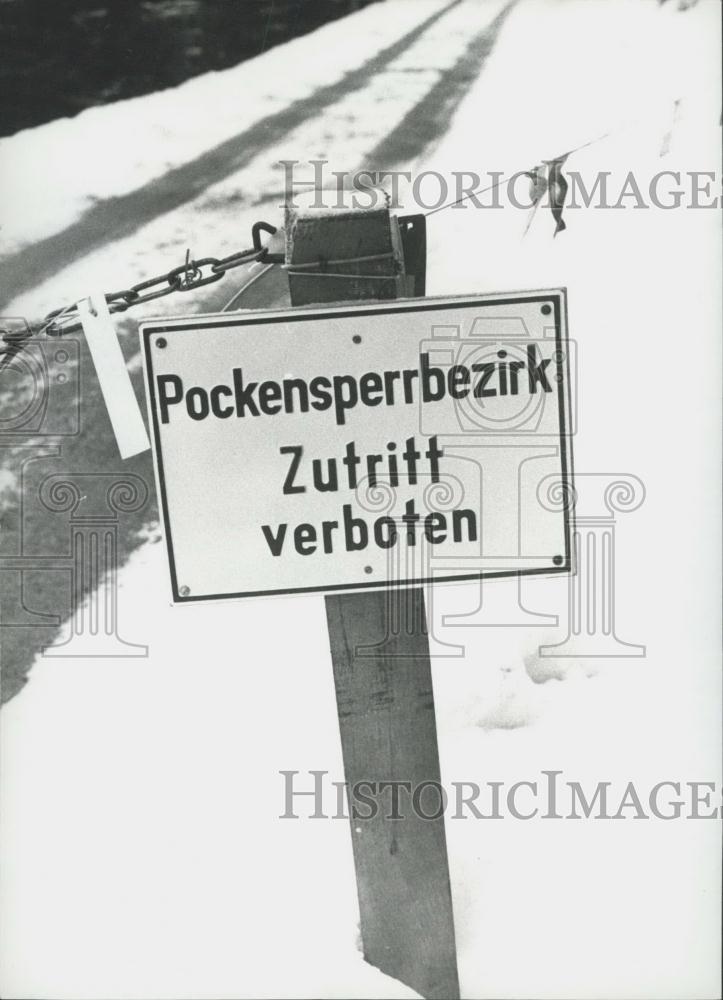 1970 Press Photo Sign at quarantine station in Eversberg,Germany - Historic Images