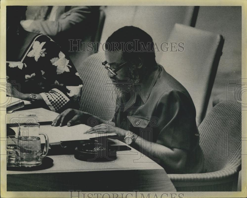 1978 Press Photo SWAPO leader Sam Nujoma addressing the UN security council - Historic Images