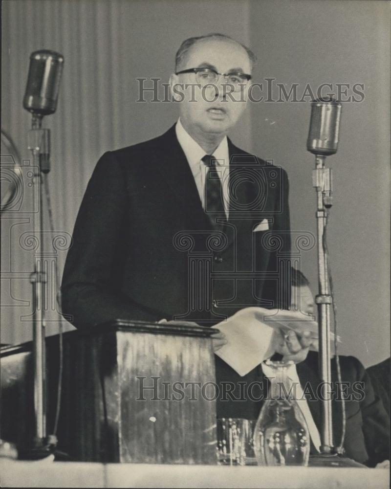 1966 Press Photo M. Rene Maheu, Director-General, UNESCO, Speaks - Historic Images