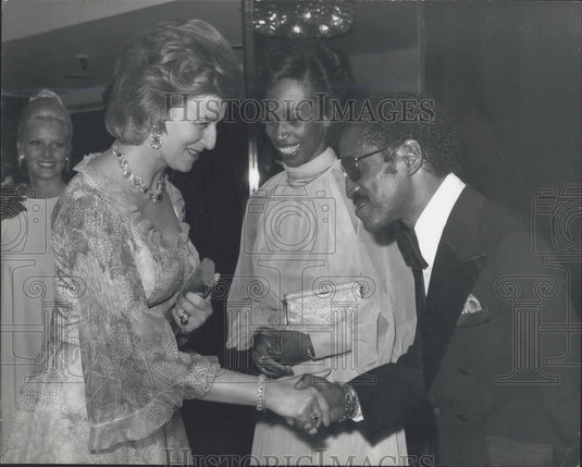 1974 Press Photo Sammy Davis Junior & wife &Princess Alexandra - Historic Images
