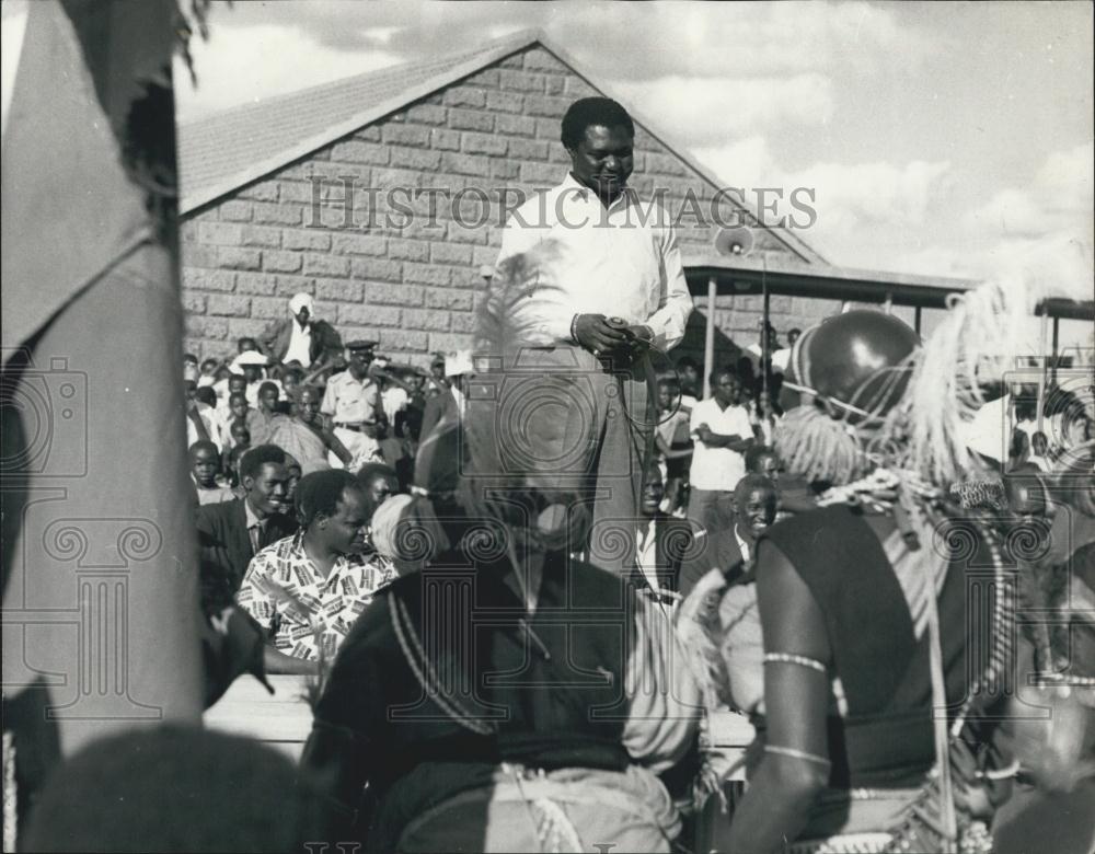 1966 Press Photo of Mr. Mboya speaking at Kanu rally in Nairobi - Historic Images