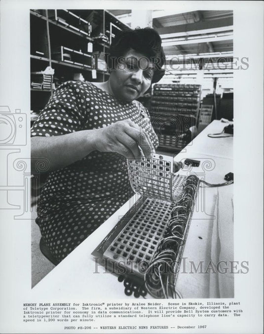 Press Photo Memory Plane Assembly for Inktronic printer - Historic Images