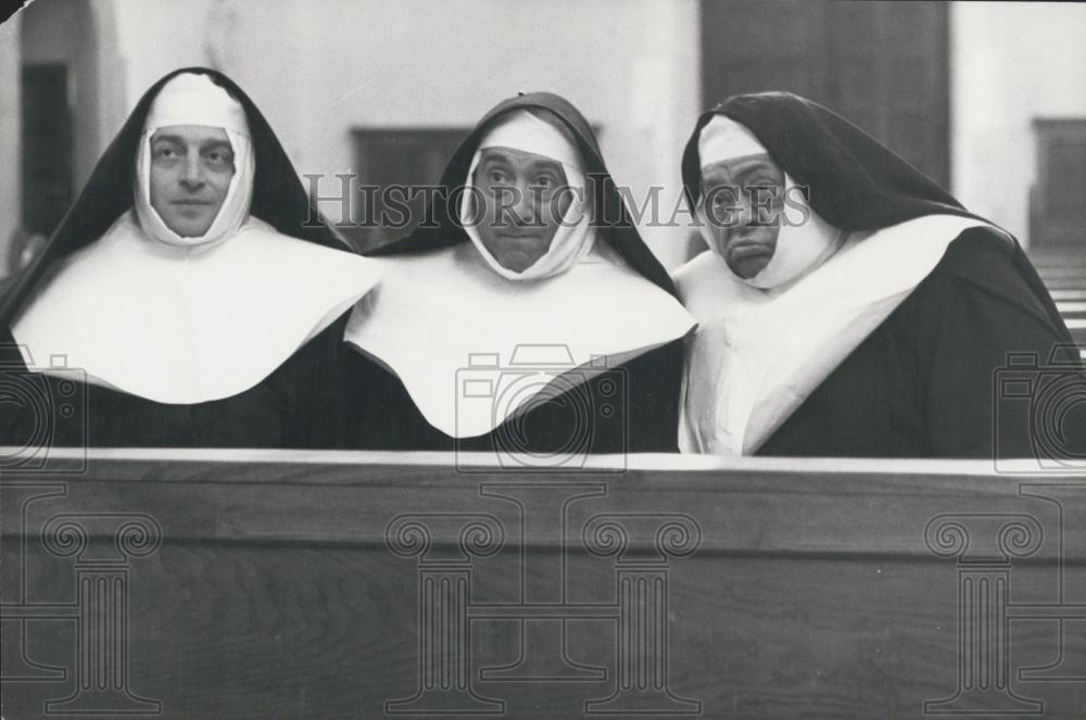 1963 Press Photo Carlo Croccolo, Erminio Macario, Aldo Fabrizi - Historic Images