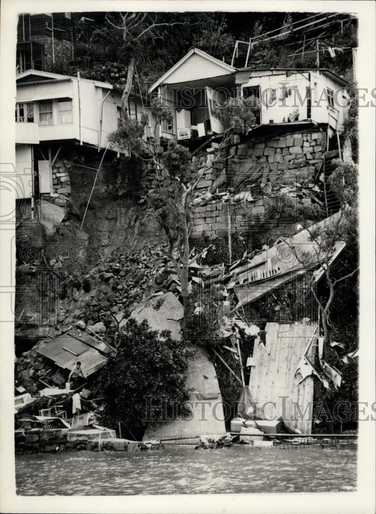 1956 Press Photo Flood waters undermine house foundations at Seaforth - Historic Images