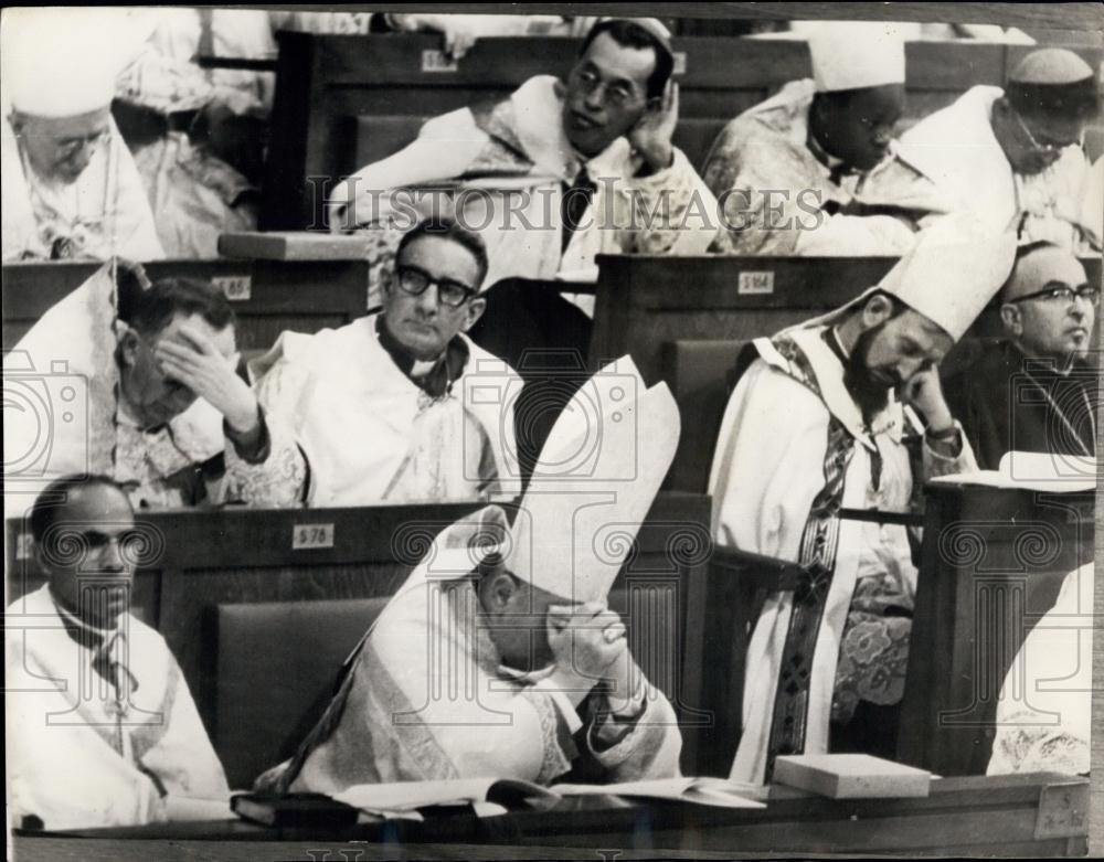 1965 Press Photo Councilor Fathers at Ecumenical Council for the late Pope John - Historic Images