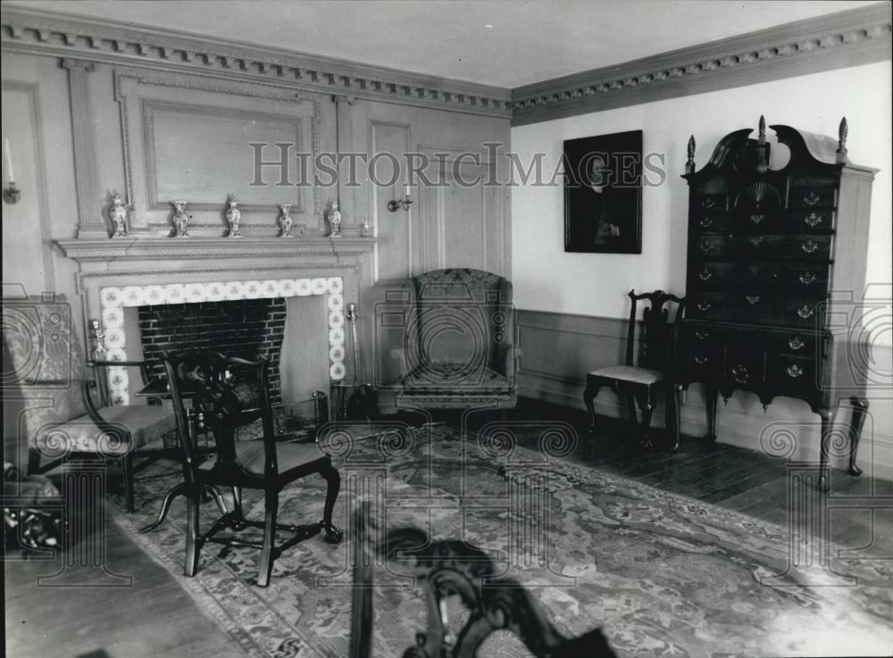 Press Photo Jonathan Deming Parlour 18th Century Furniture Connecticut Secretary - Historic Images