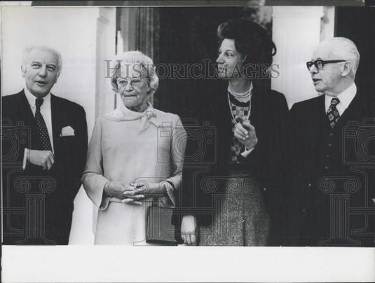 Karl Carstens. and wivesPress Photo Pres Walter Scheel & - Historic Images