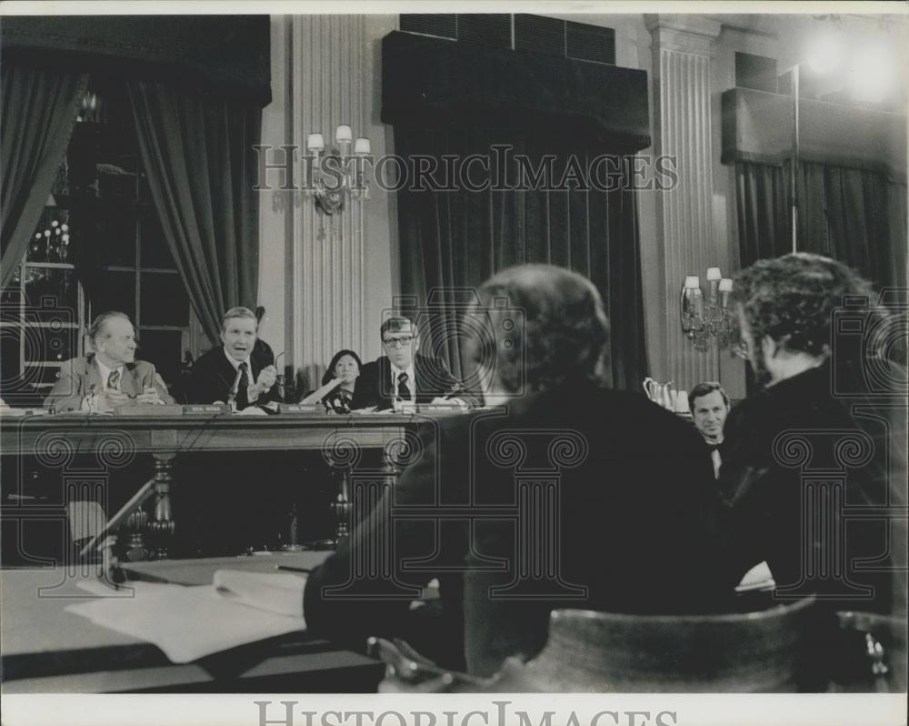 1975 Press Photo Senators Frank E. Moss ,Charles H. Perry &amp; Pete V. Domenici - Historic Images