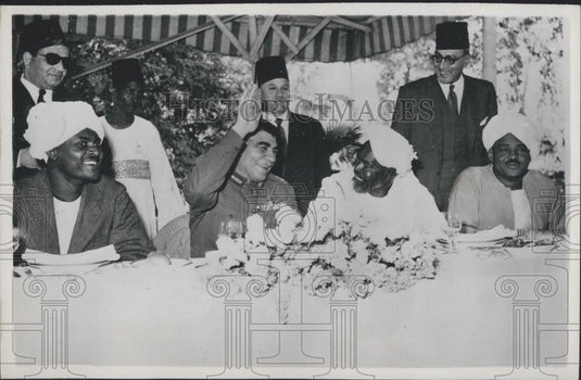 1953 Press Photo Egypt's Prime Minister, General Neguib,and Sudanese - Historic Images