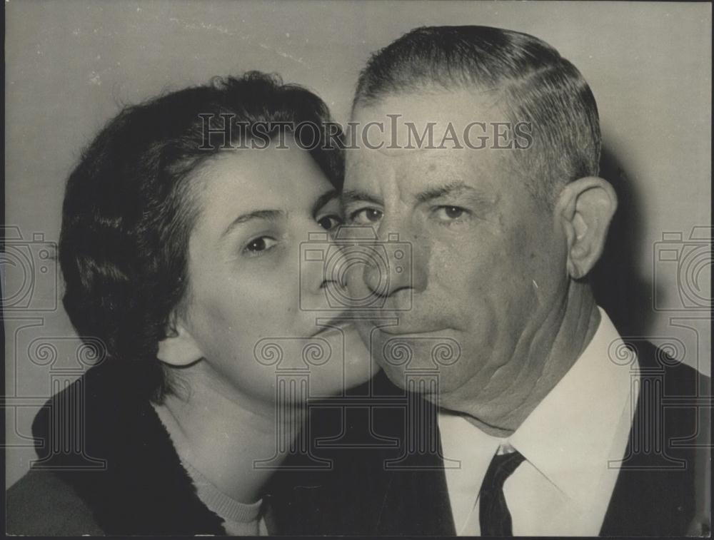 1969 Press Photo Television Contest Winner Farmer Antoine Soriano Cheek Kiss - Historic Images