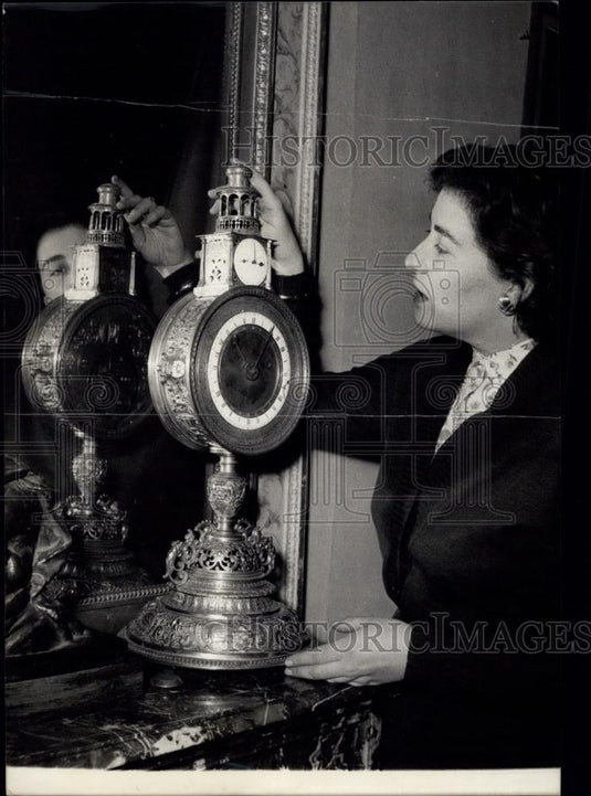 1957 Press Photo Ancient Clock XVI Century From Besancon Museum - Historic Images