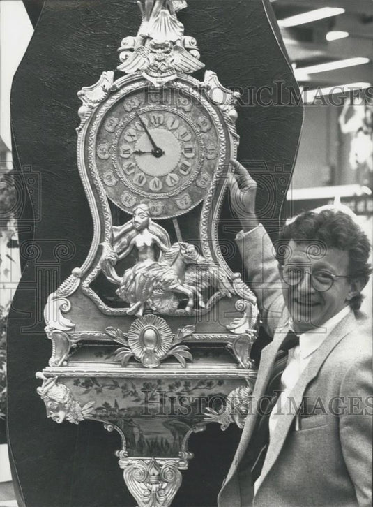 Press Photo Grandfather's clock is made entirely out of butter - Historic Images