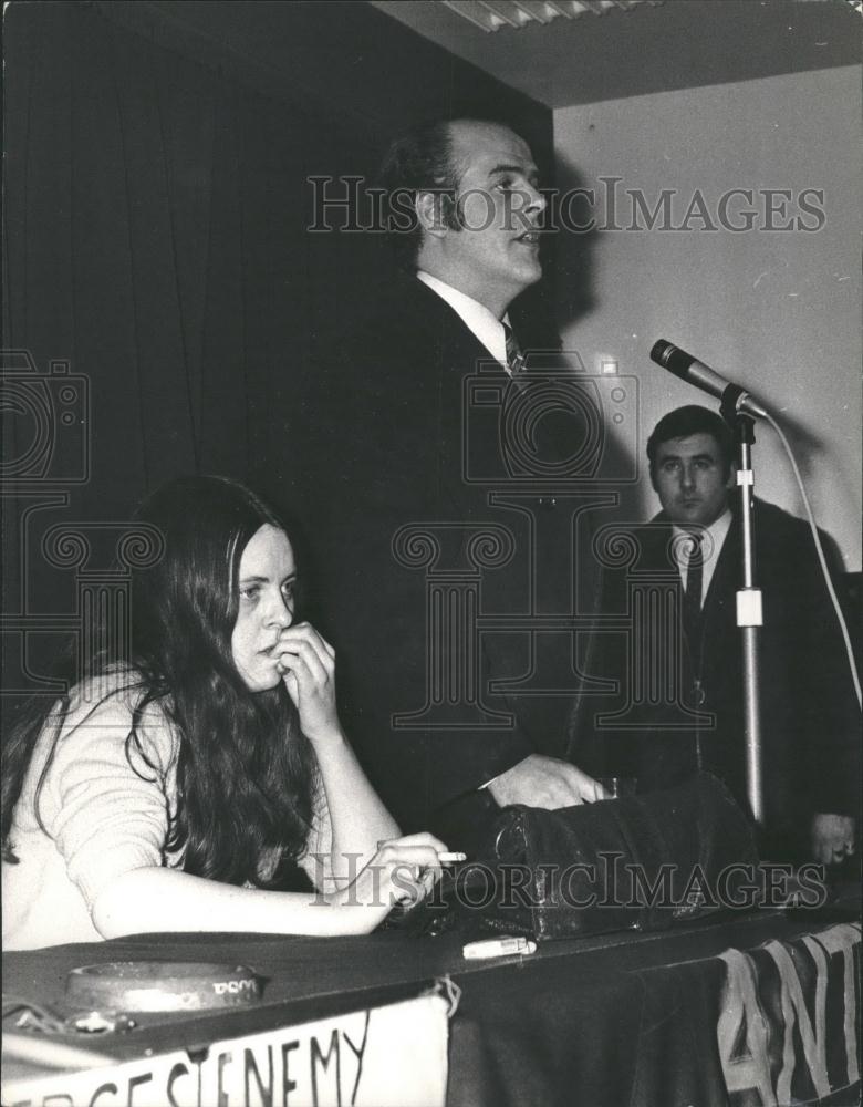 1972 Press Photo Mr. Maudling, Home Secretary, &amp;Bernadette Devlin, Ind MP - Historic Images