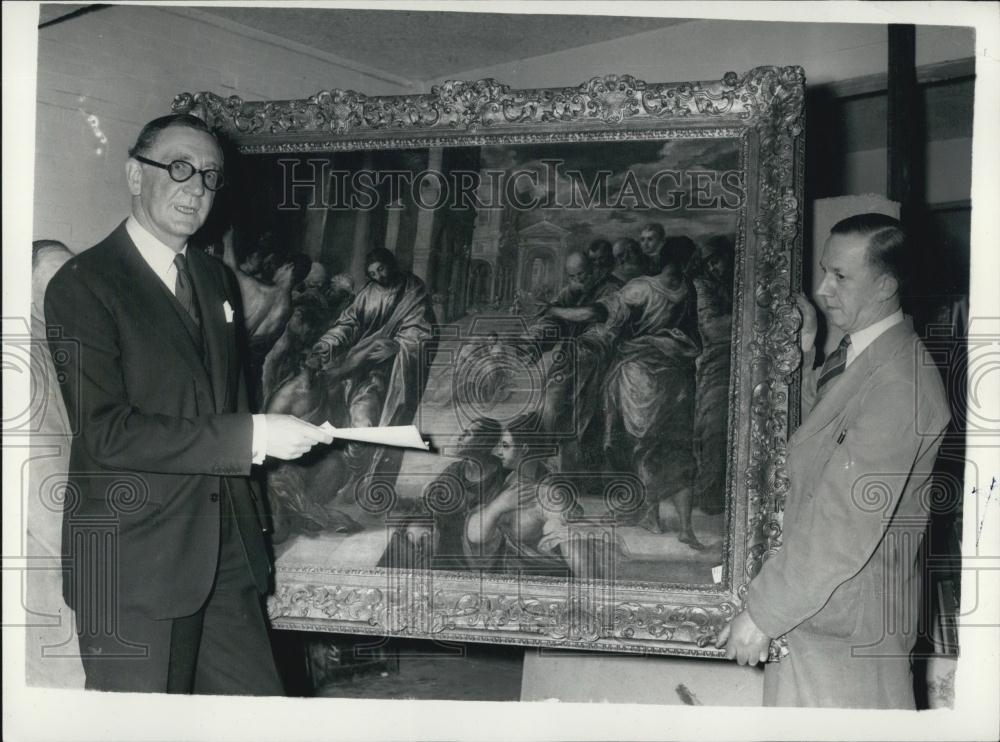 1958 Press Photo An Original "El Greco" "Christ Healing the Blind" by P. Verome - Historic Images