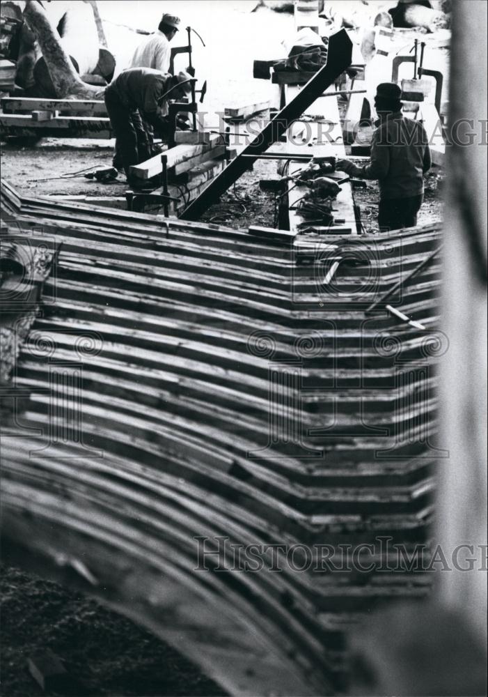 Press Photo Vessel Keel Construction Ribs Number 84 - Historic Images