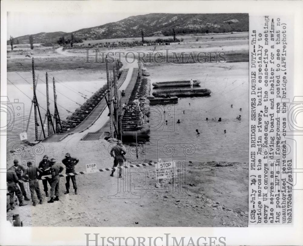 1951 Press Photo Imjin River Bridge - Historic Images
