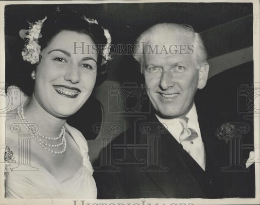 1955 Press Photo Lord Killmarnock weds Miss Denise Coker - Historic Images