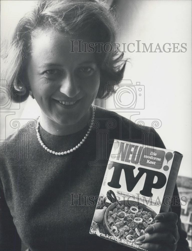 1968 Press Photo Advert for TVP meat that astronauts eat - Historic Images