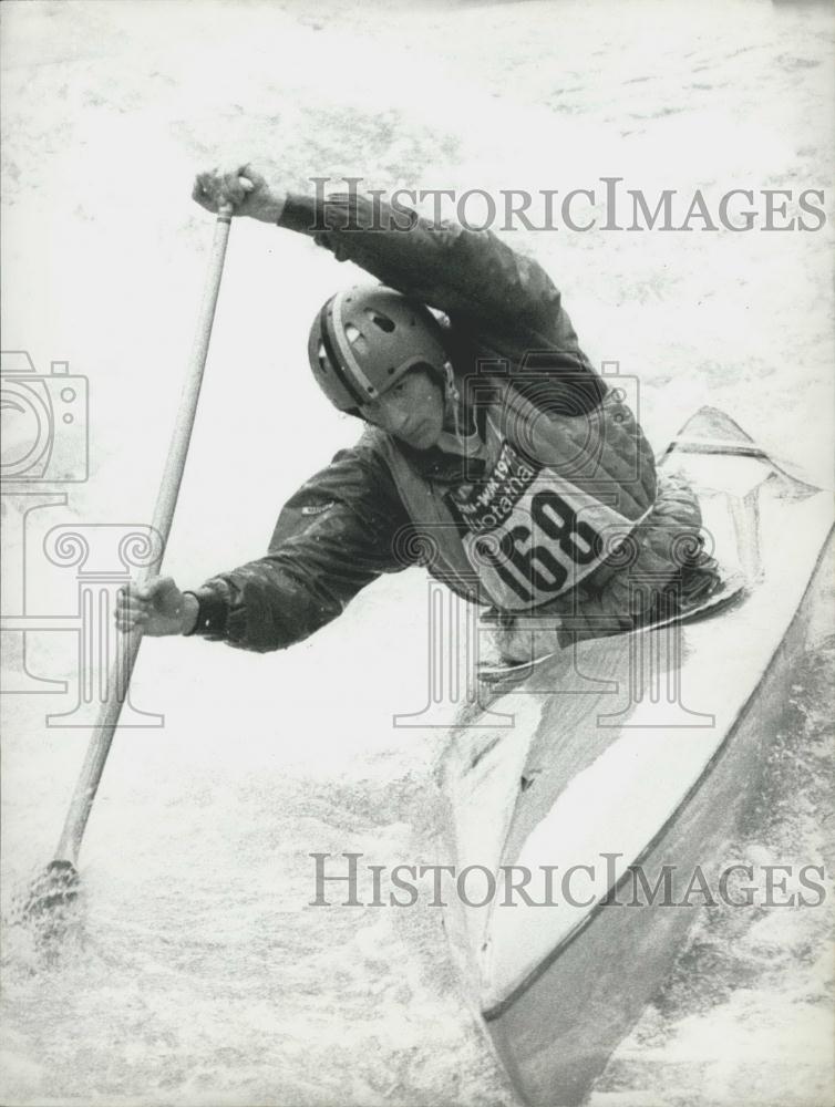 1973 Press Photo West-german Bernd Heinemann Canoe Champion - Historic Images