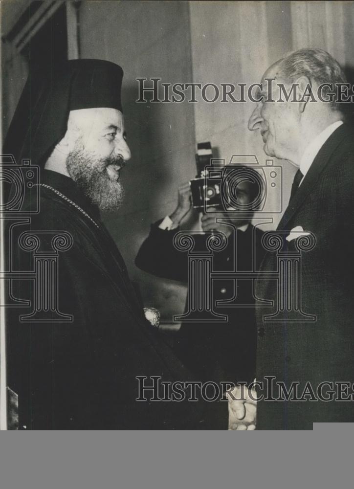 1965 Press Photo President Makarios And Papandreou Meet In Athens - Historic Images