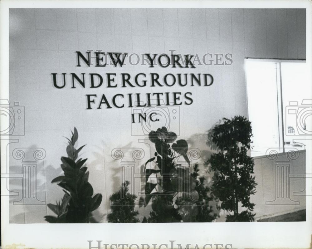Press Photo Sign of New York Underground Facilities Inc. - Historic Images