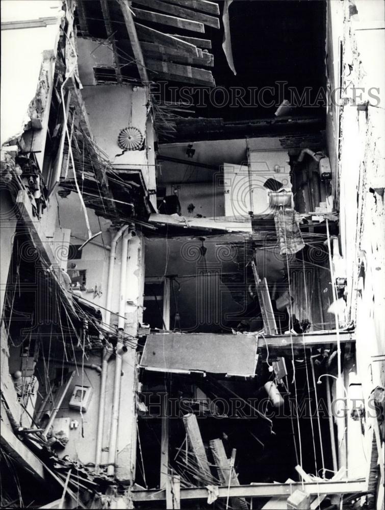 1969 Press Photo Gas Explosion Destroys Apartment In Geneva- Reu De 1&#39;Aubepine - Historic Images