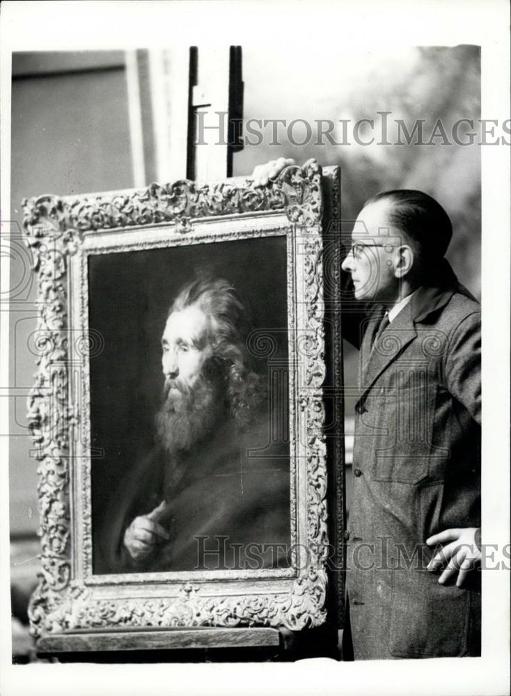 1959 Press Photo A Rubens Sold For Â£35,000 At Sotheby&#39;s-&quot;Head of a Bearded Man&quot; - Historic Images