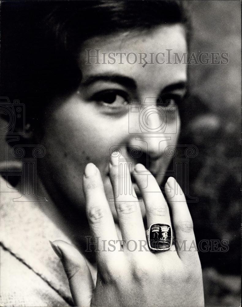 1968 Press Photo Mourning Ring, Lock of Nelson's Hair - Historic Images
