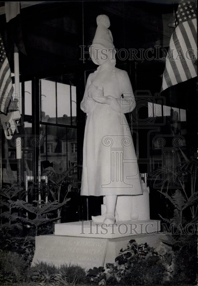 1956 Press Photo New Statue In Native Town of Marie Harel - Historic Images