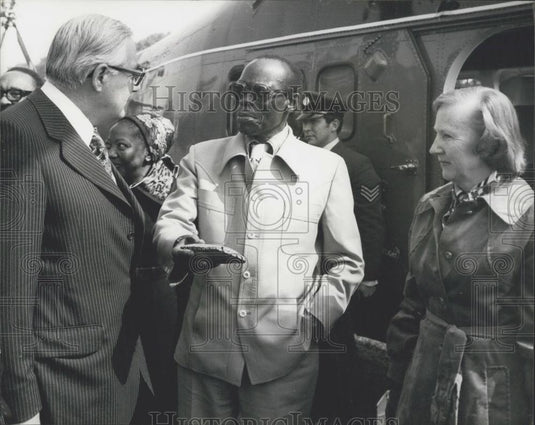 1978 Press Photo Sir Seretse Khama of Botswana Arrives To Meet Queen - Historic Images