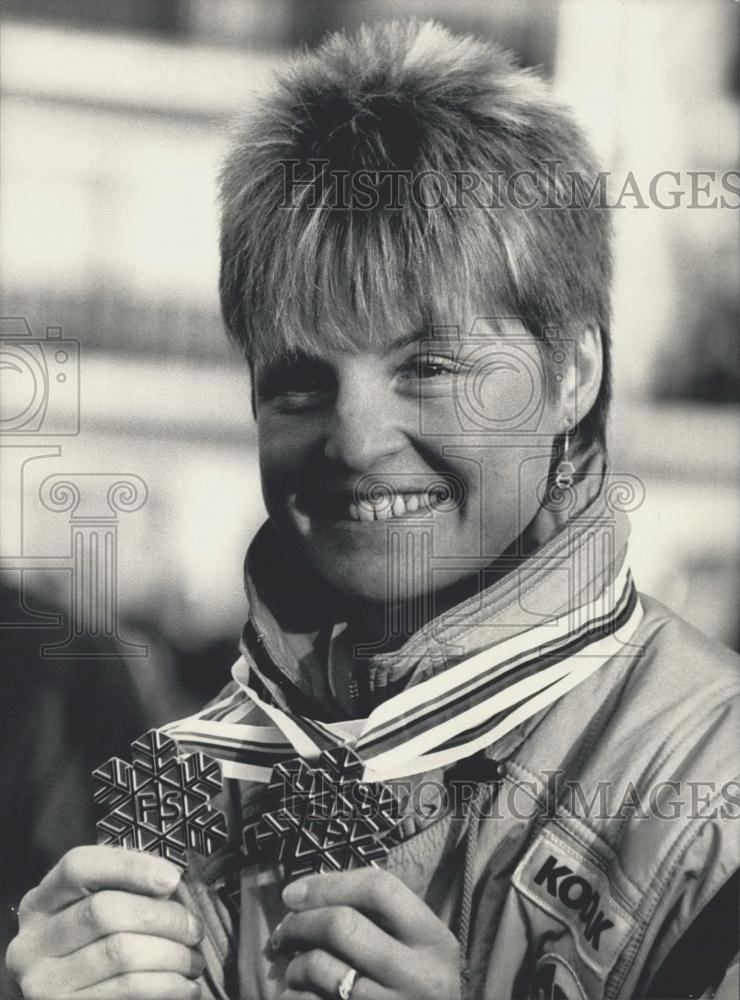 1987 Press Photo Ski World Champioship, Erika Hess - Historic Images