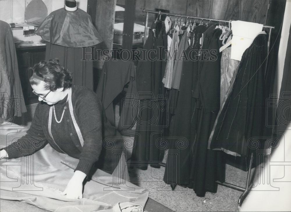 Press Photo Clerical robes being made - Historic Images