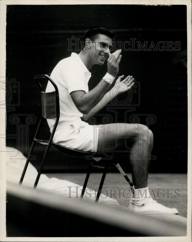 1959 Press Photo E. Buchholz 3rd Day of Wimbledon Tennis - Historic Images