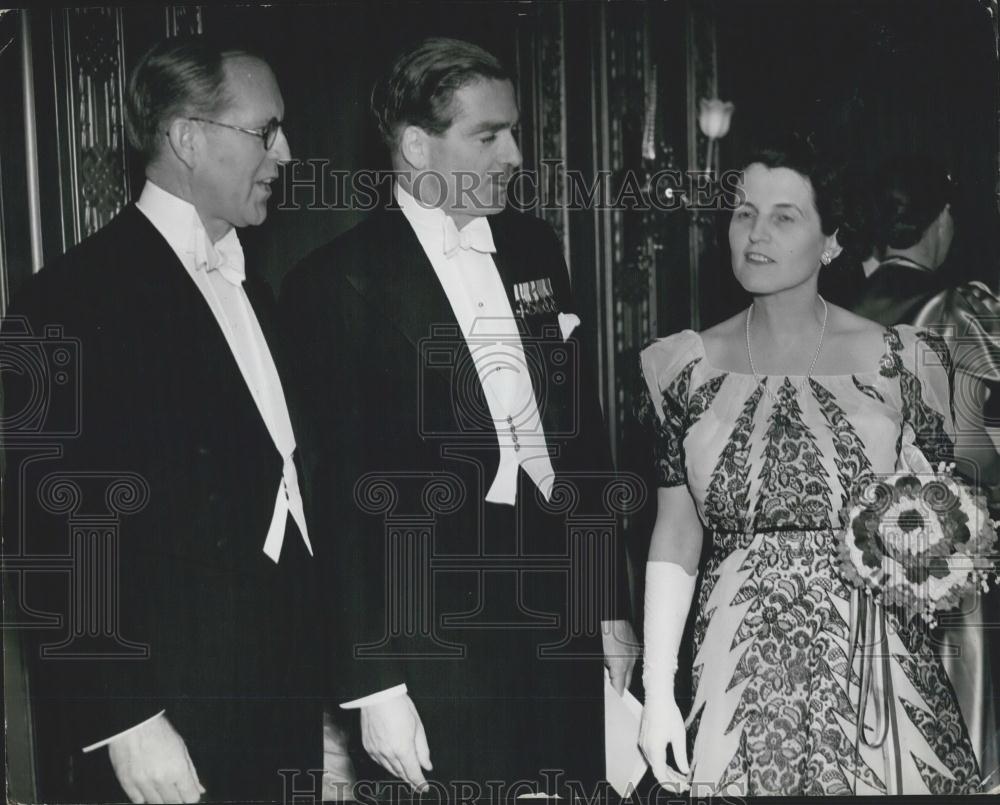 Press Photo Joseph Kennedy, Anthony Eden and Mrs, Kennedy. - Historic Images