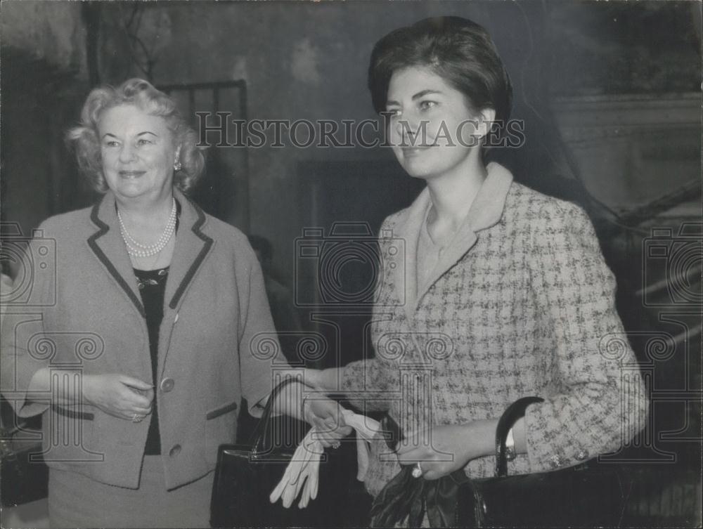 1963 Press Photo Iranian Princess Soraya Esfandiari &amp;her mother - Historic Images