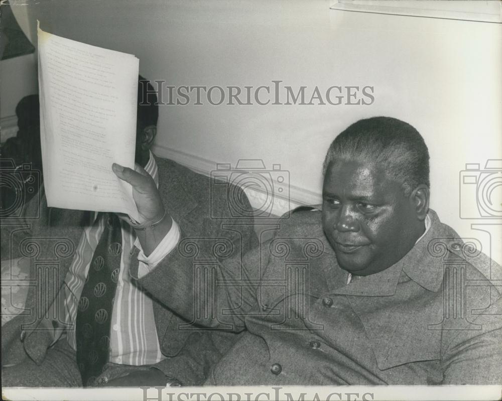 1977 Press Photo Joshua Nkomo Leader Of The National Council In Rhodesia - Historic Images