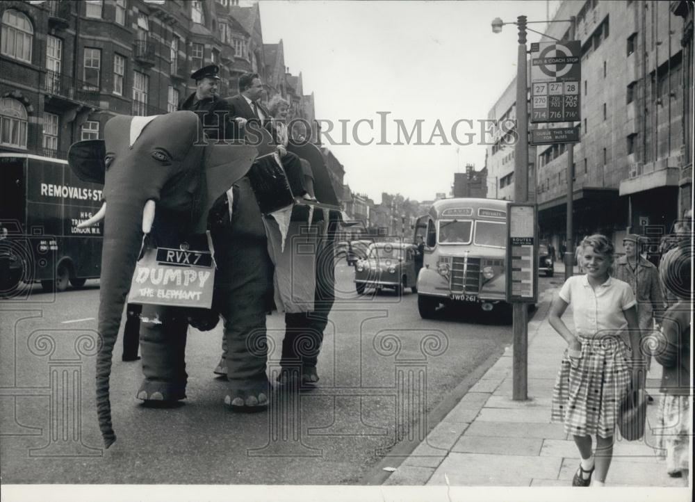 Press Photo elephant on street - Historic Images