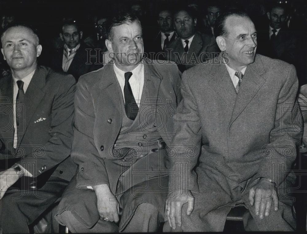 1957 Press Photo - the witness Gustav Seibold, Otto Hofbauer &amp; Alfons Kaindl - Historic Images