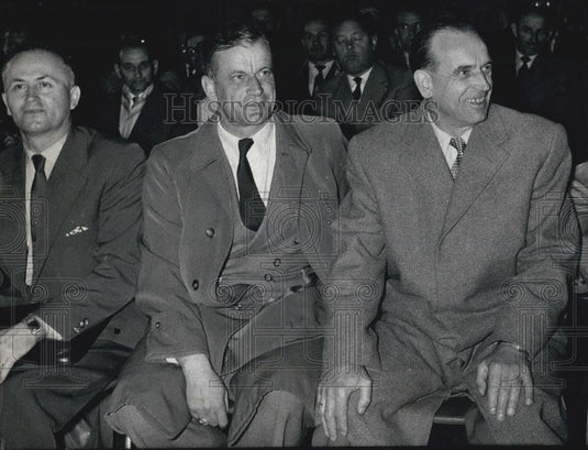 1957 Press Photo - the witness Gustav Seibold, Otto Hofbauer & Alfons Kaindl - Historic Images