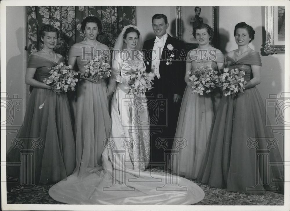 1953 Press Photo Princess Ragnhild of Norway weds Mr. Erling Lorentzen. - Historic Images