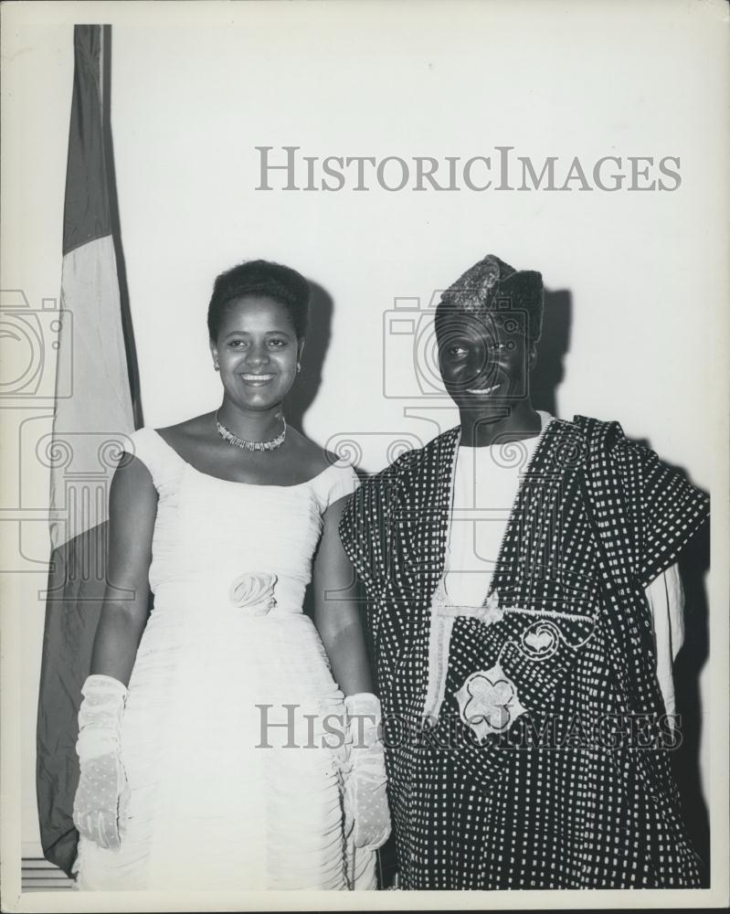 Press Photo Guinea President Sekou Toure With Wife At Reception United Nations - Historic Images